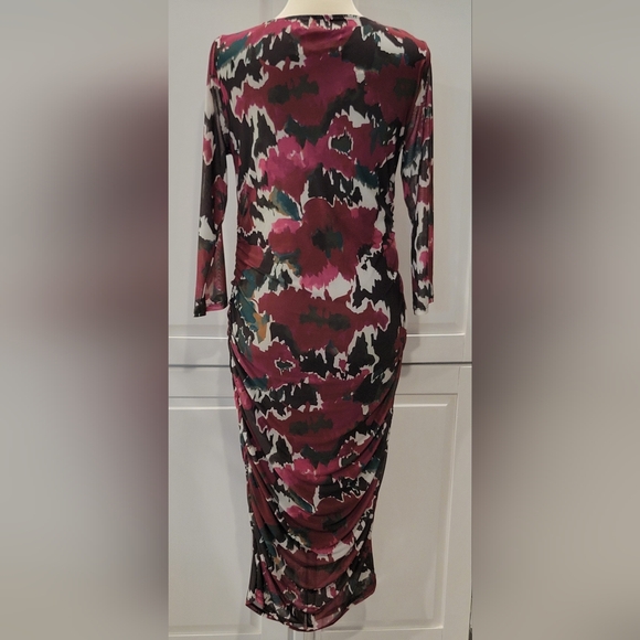 Cupio Blush Floral Dress Lined Women's Size Medium Stretch Long Sleeve - Picture 5 of 12